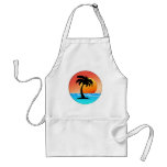 Circular Palm Tree Sunset Apron