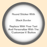Circular Stickers Black Gray Border In Sheets