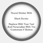Circular Stickers Black Gray Border In Sheets