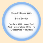 Circular Stickers With A Blue Border In Sheets