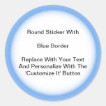 Circular Stickers With A Blue Border In Sheets