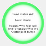 Circular Stickers With A Green Border In Sheets