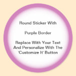 Circular Stickers With A Purple Border In Sheets