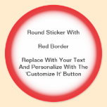 Circular Stickers With A Red Border In Sheets