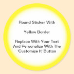 Circular Stickers With A Yellow Border In Sheets