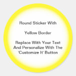 Circular Stickers With A Yellow Border In Sheets