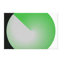 Círculo verde abstracto con las líneas lienzo envuelto para galerías