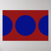 Círculos azules en rojo impresiones