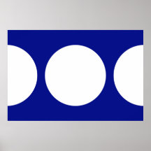 Círculos blancos en azul posters