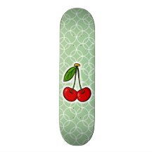 Círculos de la verde salvia; Cerezas Patín Personalizado