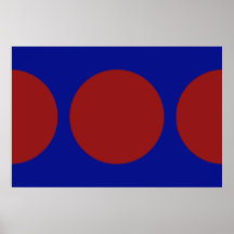 Círculos rojos en azul impresiones