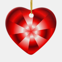 Círculos rojos - ornamento en forma de corazón ornamento para reyes magos