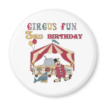 Circus 3rd Birthday magnets