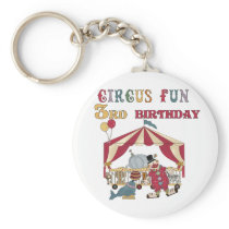 Circus 3rd Birthday Tshirts and Gifts Key Chain