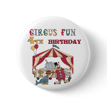 Circus 4th Birthday Tshirts and Gifts Pin