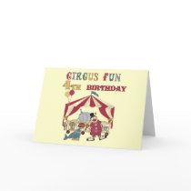 Circus 4th Birthday Tshirts and Gifts Greeting Cards