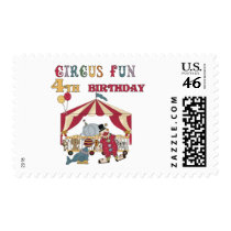 Circus 4th Birthday Tshirts and Gifts Stamps