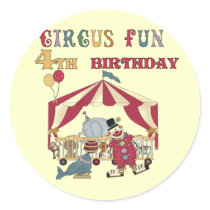 Circus 4th Birthday Tshirts and Gifts Sticker