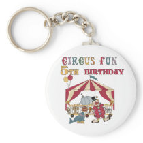 Circus 5th Birthday tshirts and Gifts Keychain