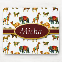 Circus Animal Fun Monogram Mousepad