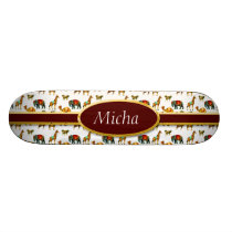 Circus Animal Fun Monogram Skate Board Decks