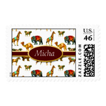 Circus Animal Fun Monogram Stamp