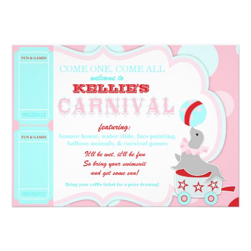 Circus Animals Birthday Invitation A7-PKRD