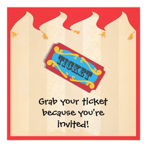 Circus Animals Birthday Party Invitation Card