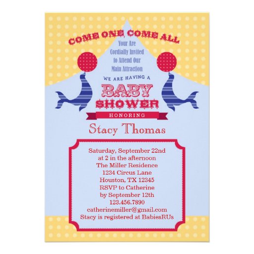 Circus Baby Shower Invitation