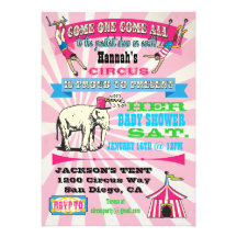 Circus Baby Shower Invitations