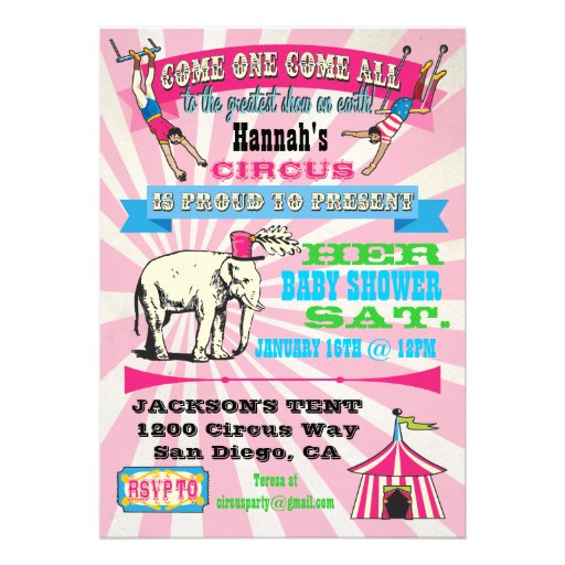 Circus Baby Shower Invitations