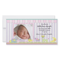 Circus Baby Train PHOTO Birth Announcement Photo Card Template