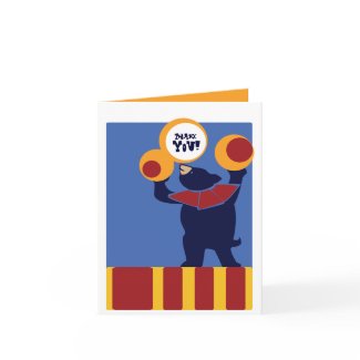 Circus Bear Thank You Card card