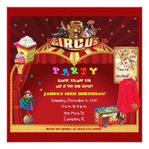 circus birthday party invitation
