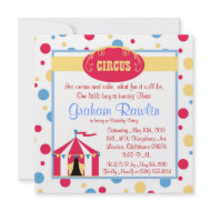 circus birthday party invite cute fun simple invitation