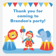 Circus Birthday Party Stickers