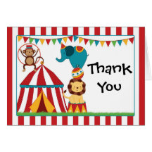 Circus Birthday Party Thank You Card