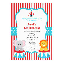 Circus Carnival Birthday Invitations