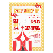 Circus Carnival Birthday Party Big Top  Invitation