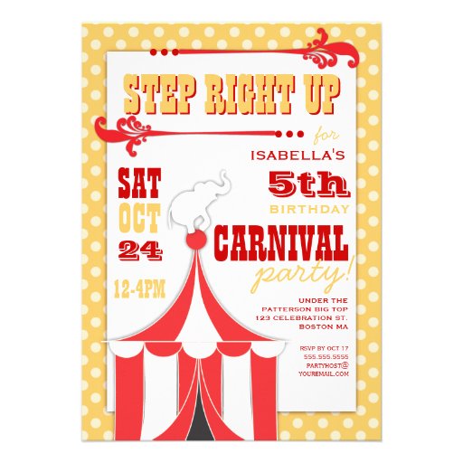 Free Carnival Birthday Party Invitation Templates
