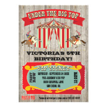 Circus Carnival Birthday Party Invitation