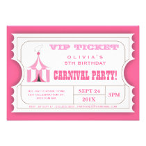 Circus Carnival Birthday Party Ticket Invitation invitations