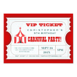 Circus Carnival Birthday Party Ticket Invitation
