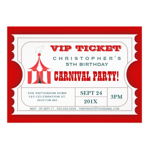 Carnival Themed Invitations Templates Free