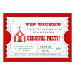 Circus Carnival Birthday Party Ticket Invitation