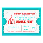 Circus Carnival Birthday Party Ticket Invitation