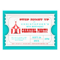 Circus Carnival Birthday Party Ticket Invitation invitations
