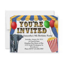 Circus Carnival Cheer Custom Invitations