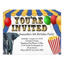 Circus Carnival Cheer Custom Invitations
