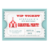 Circus Carnival Party Ticket Admission Invitation invitations